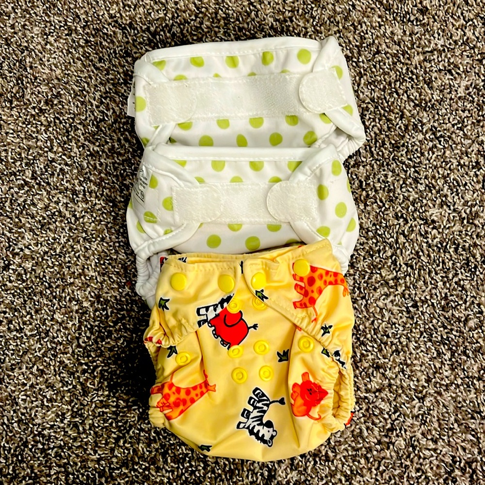 Set of 3 Diaper Covers Newborn and One Size